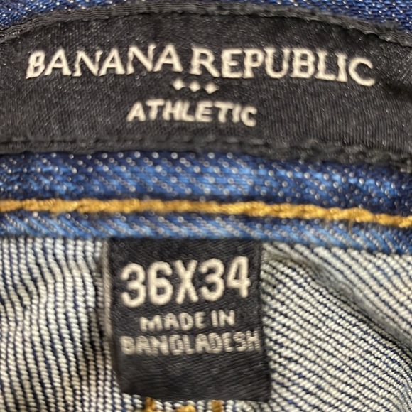 Banana Republic Men’s Jeans Tag Size 36 x 34 Five Pocket Blue Jean faded whisker - Picture 12 of 13